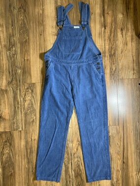 Dotty Dungarees Adult Blue Chunky Cord Overalls Sz L
